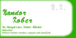 nandor kober business card